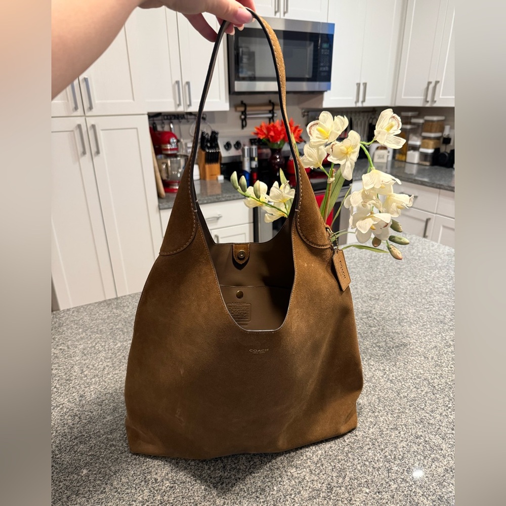Coach Brooklyn 39 Brown Suede Shoulder Bag